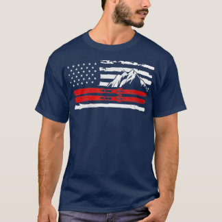 Amerikanisches Skigeschenk für einen Skifahrer T-Shirt