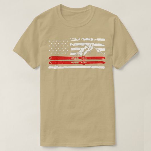 Amerikanisches Skigeschenk für einen Skifahrer T-Shirt (Design vorne)
