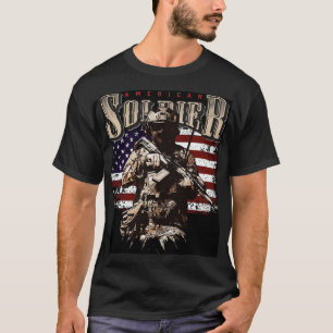 Amerikanisches Soldat Patrioten-Militär-Grafik-T-S T-Shirt