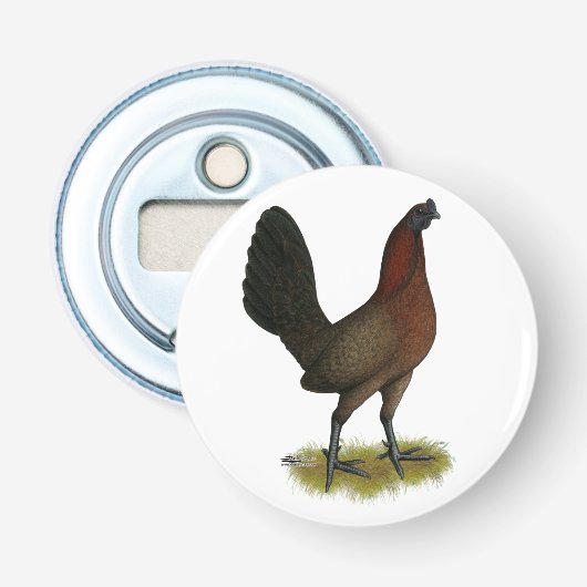 Amerikanisches Spiel Schwarz-Rotes Huhn Flaschenöffner (Vorderseite)