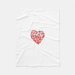 Amerikanisches Staats-Herz-Mosaik-Virginia-Rot Fleecedecke