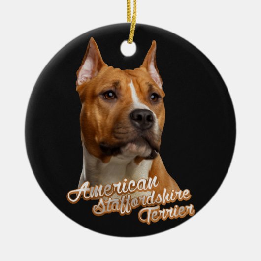 Amerikanisches Staffordshire Terrier - Amstaff Keramik Ornament (Vorne)