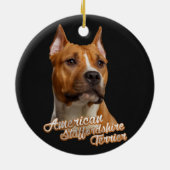 Amerikanisches Staffordshire Terrier - Amstaff Keramik Ornament (Hinten)