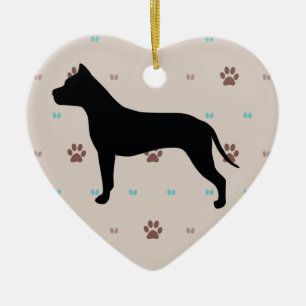 Amerikanisches Staffordshire Terrier Keramik Ornament