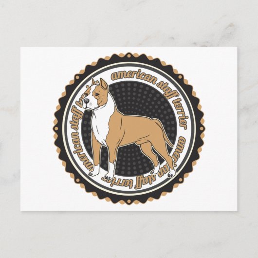 Amerikanisches Staffordshire Terrier Postkarte (Vorderseite)