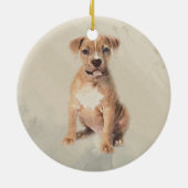 Amerikanisches Staffordshire-Terrierwelpe Keramikornament (Hinten)