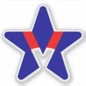 Amerikanisches Sternendesign mit V-Buchstabe Aufkleber (Vorderseite)