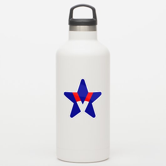 Amerikanisches Sternendesign mit V-Buchstabe Aufkleber (Wassserflasche)