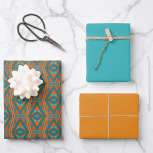 Amerikanisches Südwest-Stil-Muster und Farben Kuns Geschenkpapier Set