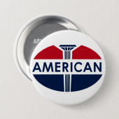 Amerikanisches Tankstellenschild. Flache Version Button (Vorne & Hinten)