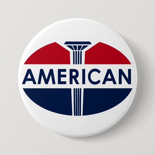 Amerikanisches Tankstellenschild. Flache Version Button (Vorderseite)