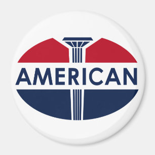 Amerikanisches Tankstellezeichen. Flache Version Magnet