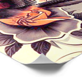 Amerikanisches Tattoo-Button Poster (Ecke)