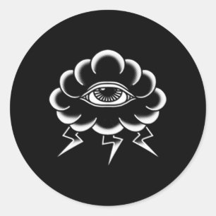 Amerikanisches traditionelles Tattoo edgy Old Scho Runder Aufkleber