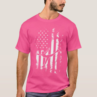 Amerikanisches US-Flagge Eislaufen T-Shirt