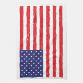 Amerikanisches USA-Flagge *Hand Sketch* wir Flagge Küchentuch (Vertikal)