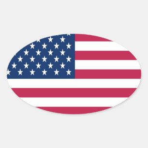 Amerikanisches USA-Flagge-Stolz-Design Ovaler Aufkleber