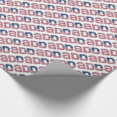 Amerikanisches Vater-US Flagge-Typografie-Muster Geschenkpapier (Ecke)