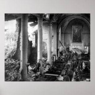 Amerikanisches verletztes in Neuvilly Kirche Poster
