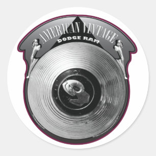 AMERIKANISCHES VINTAGES DODGE RAM HUBCAP RUNDER AUFKLEBER