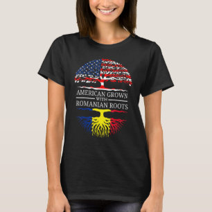 Amerikanisches Wachstum mit rumänischem Wurzelbaum T-Shirt