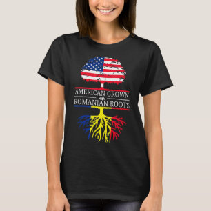 Amerikanisches Wachstum mit rumänischem Wurzelbaum T-Shirt