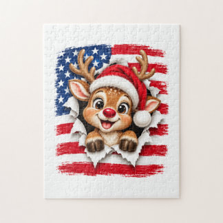 Amerikanisches Weihnachtsrentier Puzzle