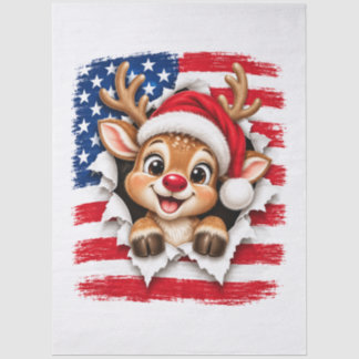Amerikanisches Weihnachtsrentier Seidenpapier