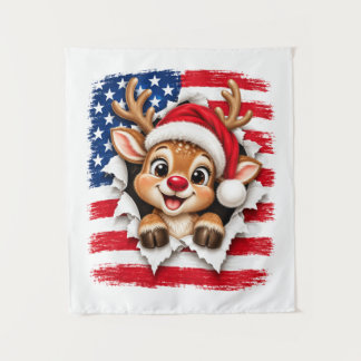Amerikanisches Weihnachtsrentier Wandteppich