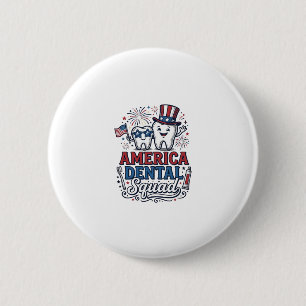 Amerikanisches Zahnarzt-Team Patriotisches Zahnvek Button