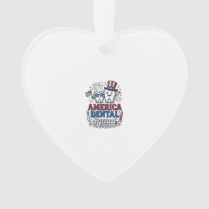 Amerikanisches Zahnarzt-Team Patriotisches Zahnvek Ornament