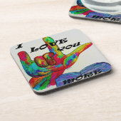 Amerikanisches Zeichen-Sprachen-I LIEBE ASL SIE Getränkeuntersetzer (Linke Seite)