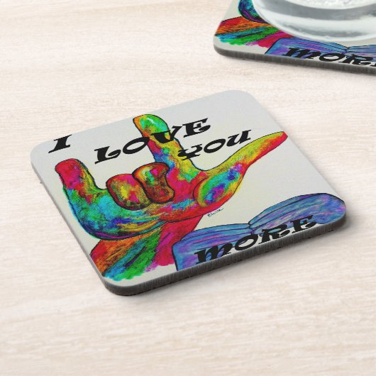 Amerikanisches Zeichen-Sprachen-I LIEBE ASL SIE Getränkeuntersetzer (Linke Seite)