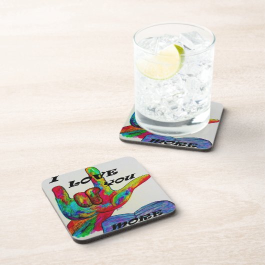 Amerikanisches Zeichen-Sprachen-I LIEBE ASL SIE Getränkeuntersetzer (Rechte Seite)