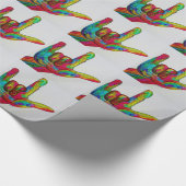 Amerikanisches Zeichen-Sprachen-I LIEBE SIE Geschenkpapier (Ecke)