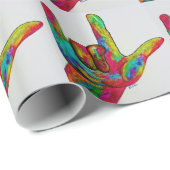 Amerikanisches Zeichen-Sprachen-I LIEBE SIE Geschenkpapier (Rolleneckpunkt)