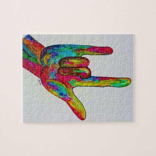 Amerikanisches Zeichen-Sprachen-I LIEBE SIE Puzzle (Horizontal)