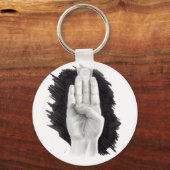 AMERIKANISCHES ZEICHENSPRACHENSCHREIBEN "B" SCHLÜSSELANHÄNGER (Vorderseite)