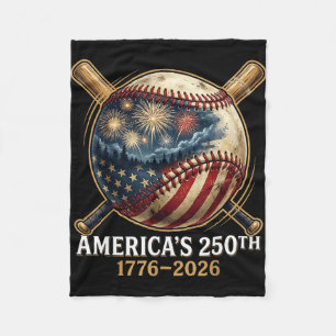 Amerikas 250. Baseball-Amerikanische Flagge patrio Fleecedecke