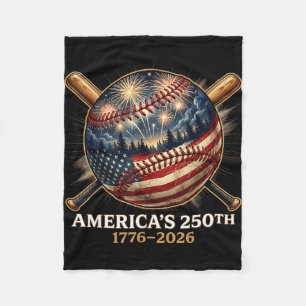 Amerikas 250. Baseball-Amerikanische Flagge patrio Fleecedecke