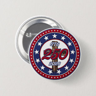 Amerikas 250. Geburtstag 1776-2026 Rugged Cross Button