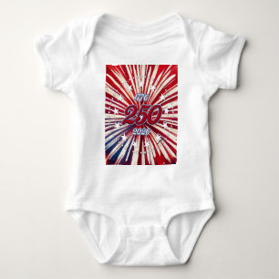 Amerikas 250. Geburtstag 1776-2026 RWB Feuerwerk Baby Strampler