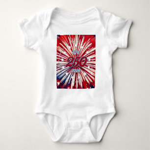 Amerikas 250. Geburtstag 1776-2026 RWB Feuerwerk Baby Strampler