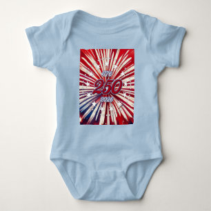 Amerikas 250. Geburtstag 1776-2026 RWB Feuerwerk Baby Strampler