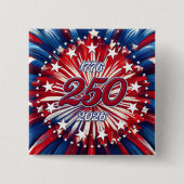 Amerikas 250. Geburtstag 1776-2026 RWB Feuerwerk Button (Vorderseite)