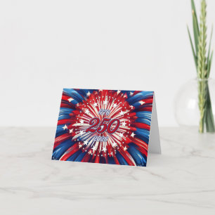 Amerikas 250. Geburtstag 1776-2026 RWB Feuerwerk Dankeskarte