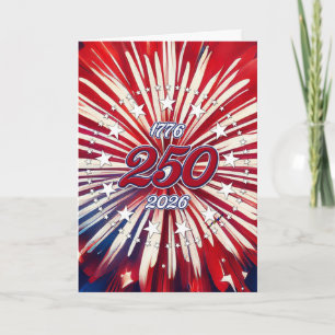 Amerikas 250. Geburtstag 1776-2026 RWB Feuerwerk Dankeskarte