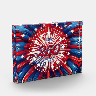 Amerikas 250. Geburtstag 1776-2026 RWB Feuerwerk Fotoblock