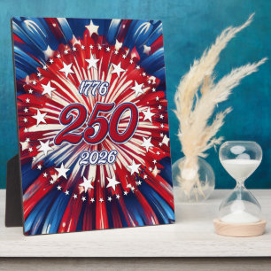 Amerikas 250. Geburtstag 1776-2026 RWB Feuerwerk Fotoplatte