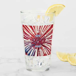 Amerikas 250. Geburtstag 1776-2026 RWB Feuerwerk Glas